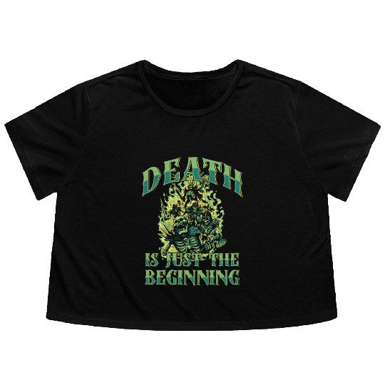 Necromancy Death Is Just The Beginning Necromancer Flowy Cropped Tees