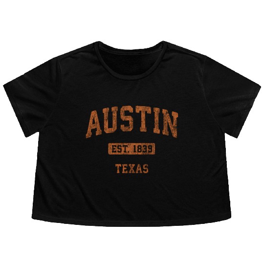 Austin Texas Tx Athletic Sports Flowy Cropped Tees