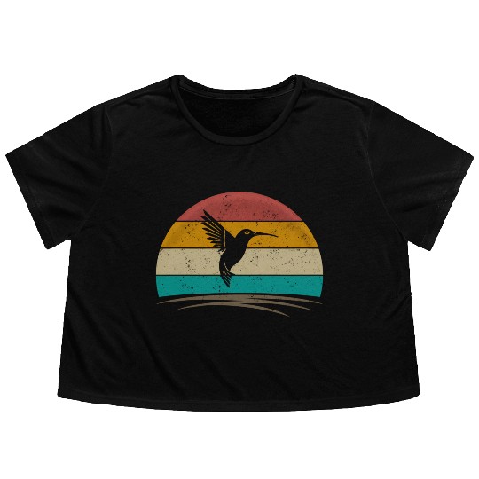 Hummingbird Distressed Hummingbird Flowy Cropped Tees