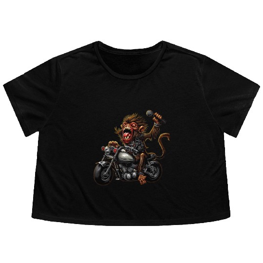 zombie Raider Monkey Flowy Cropped Tees