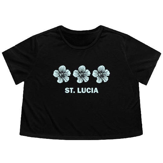 St Lucia Tropical Hibiscus Flower Flowy Cropped Tees