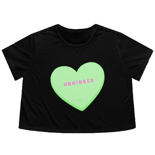 unhinged conversation heart Flowy Cropped Tees