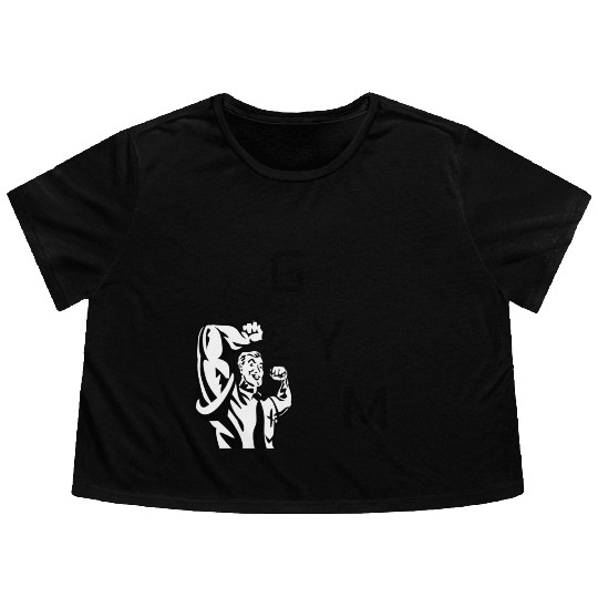 Old School Gym vibes Flowy Cropped Tees