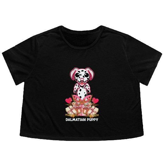 Dalmatian funny birthday Flowy Cropped Tees