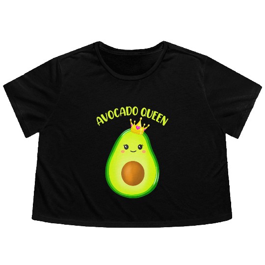 Avocado Vegan Queen Tiara Crown Wos Flowy Cropped Tees