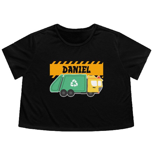Daniel Trash Truck For Collector Ecologist Garbage Flowy Cropped Tees