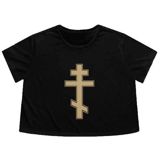 Russian Orthodox Cross Slavo Byzantine Cross Flowy Cropped Tees