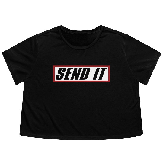 Send It Dirt Bike Bmx Offroad Flowy Cropped Tees