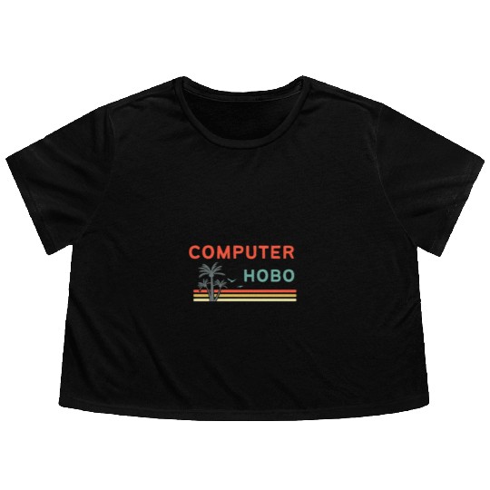 Digital nomad = Computer hobo Flowy Cropped Tees