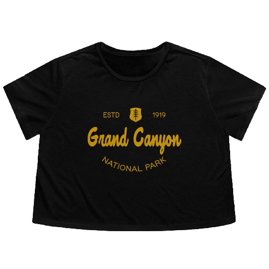 Grand Canyon National Park Script Style Flowy Cropped Tees
