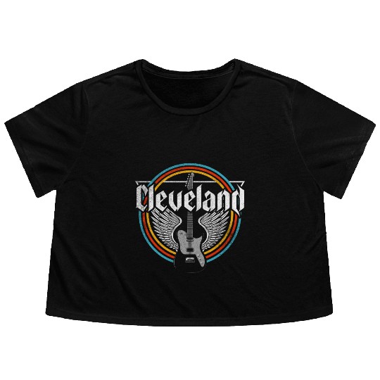 Cleveland Ohio Rock Music Flowy Cropped Tees