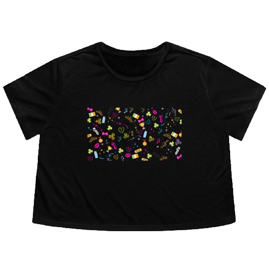 Irish Dance Print Flowy Cropped Tees