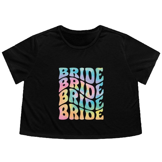 Bride Bridesmaid Wedding Bachelorette Flowy Cropped Tees