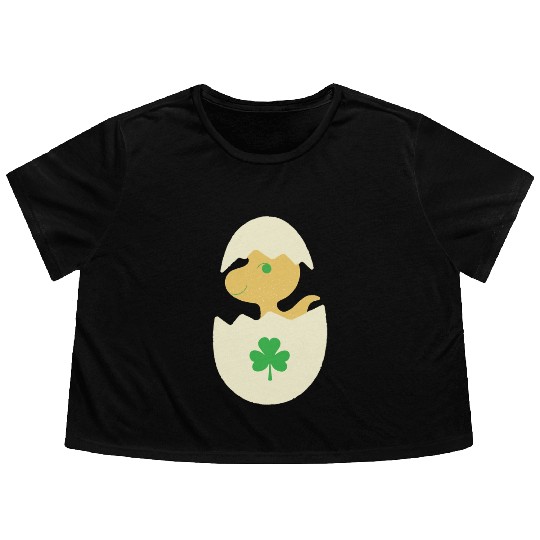 St Patrick Irish Dino Flowy Cropped Tees