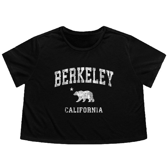 Berkeley California Ca Distressed Sports Flowy Cropped Tees