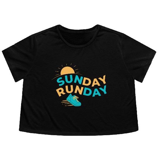 SUNDAY RUNDAY Flowy Cropped Tees