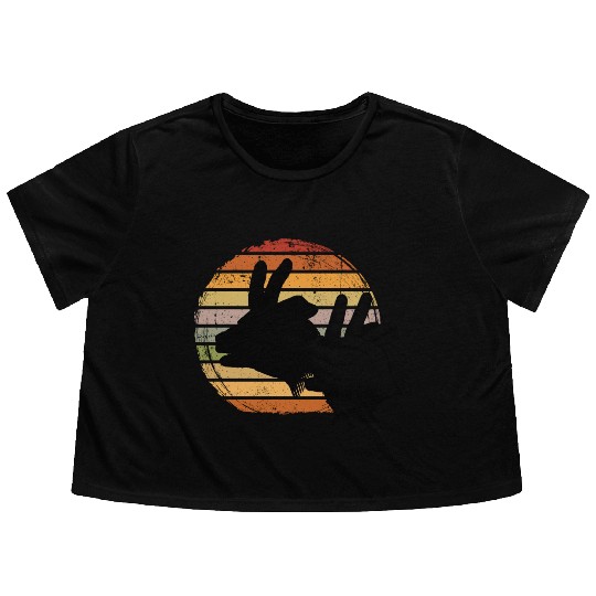 Animal Shadows goat Flowy Cropped Tees