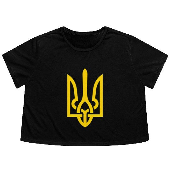 Ukraine Trident Symbol Middle Ukrainian Zeleny Flowy Cropped Tees
