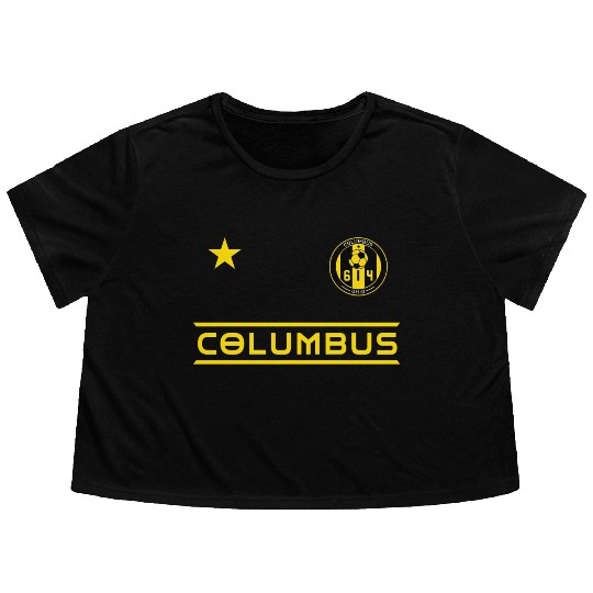 Columbus Ohio 614 Starer Flowy Cropped Tees