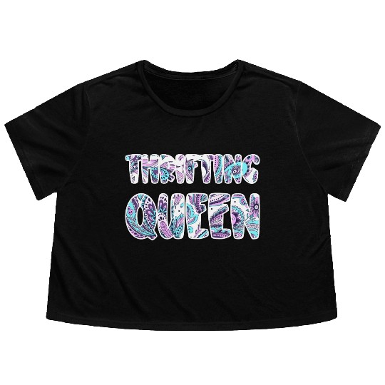 Thrifting Queen paisley Flowy Cropped Tees