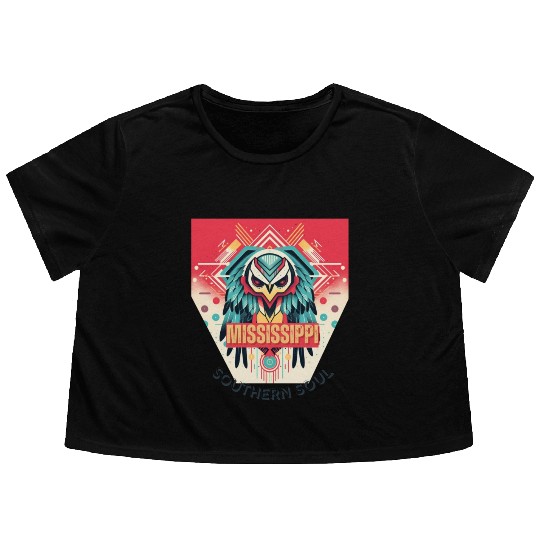 Mississippi vibes Flowy Cropped Tees