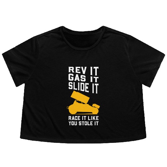 Sprint Car Racing Flowy Cropped Tees