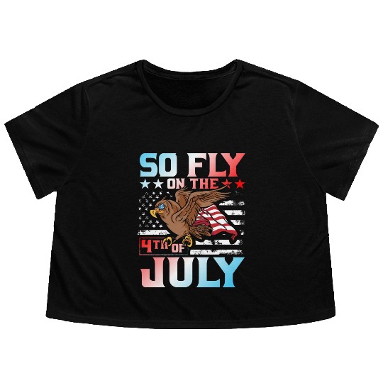So fly on the 4th of July Flowy Cropped Tees