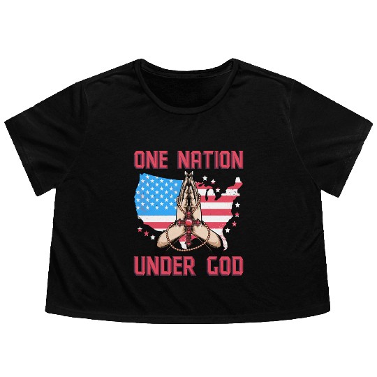 One Nation under God Flowy Cropped Tees