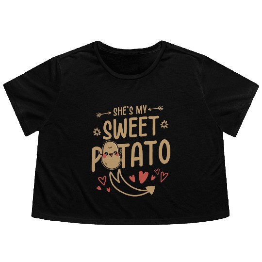 She Is My Sweet Potato Flowy Cropped Tees