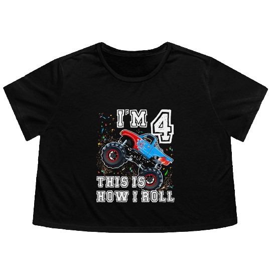 Monster Trucks 4Th Party 4 Flowy Cropped Tees