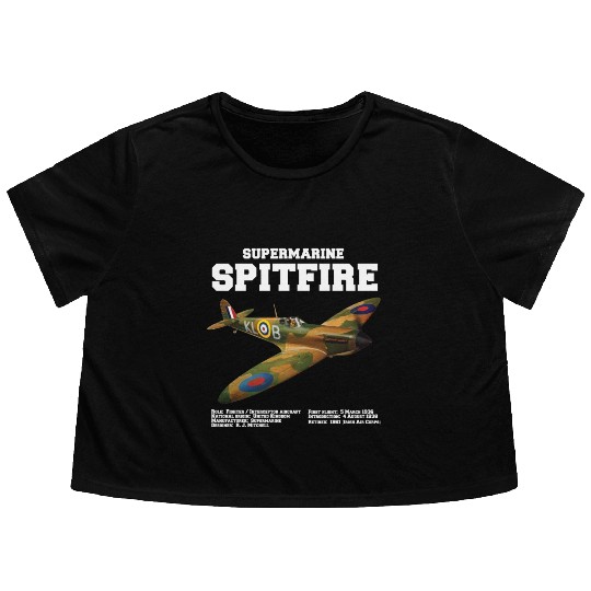 Supermarine Spitfire | WW2 Plane Flowy Cropped Tees