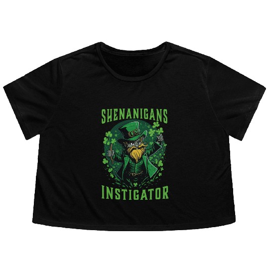 Shenanigans Instigator Let The Shenanigans Begin Flowy Cropped Tees