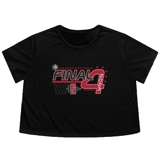 San Diego State Aztecs Final Four 2023 Baetball Flowy Cropped Tees