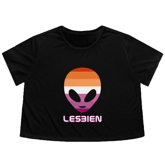 Lesbien aka lesbian alien Flowy Cropped Tees