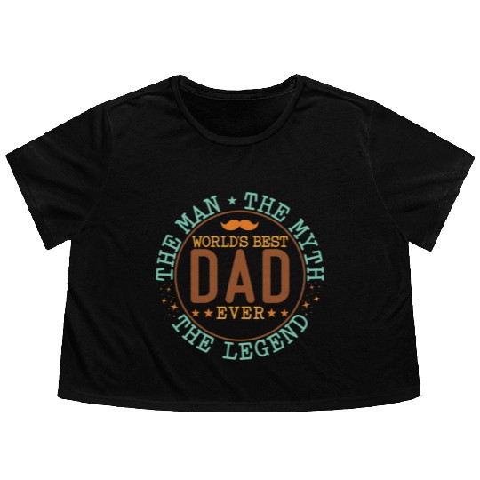 best dad ever Flowy Cropped Tees