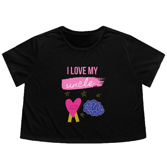 I Love My Uncle s Brain Flowy Cropped Tees