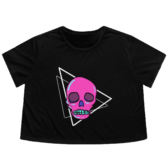 Dead Inside Skull Artist Gift Flowy Cropped Tees