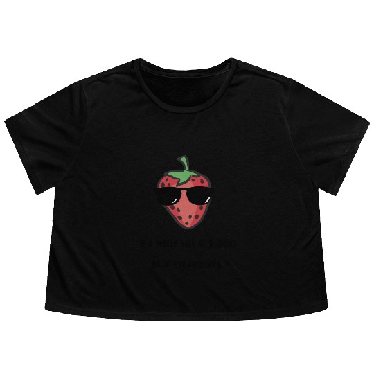Strawberry world Flowy Cropped Tees