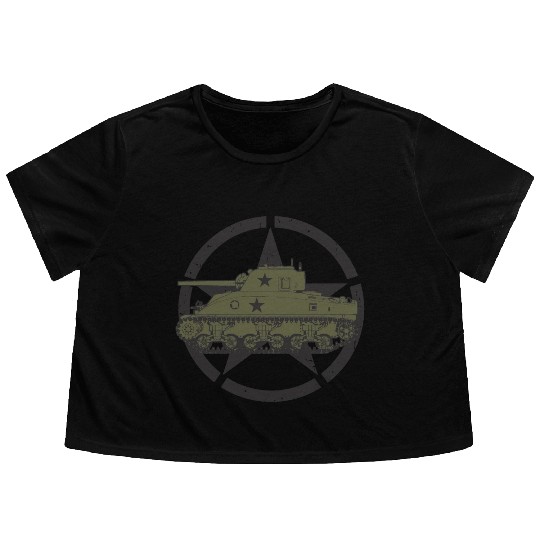 M4 Sherman | World War 2 Vehicle Flowy Cropped Tees