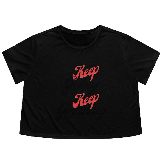 Keep going keep growing yellow Flowy Cropped Tees