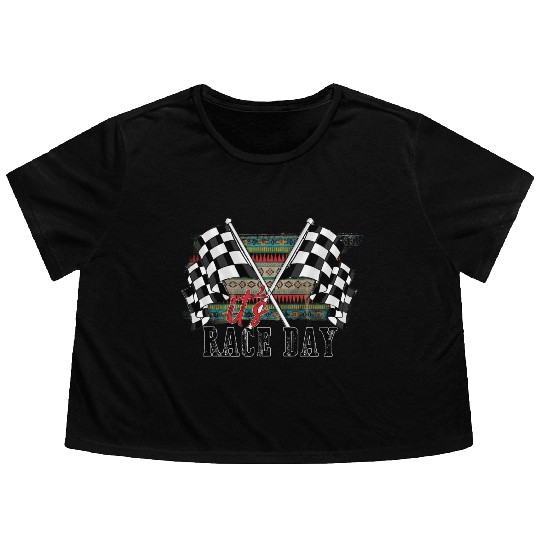 Its Race Day Flowy Cropped Tees