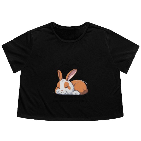 Lonely rabbit Flowy Cropped Tees