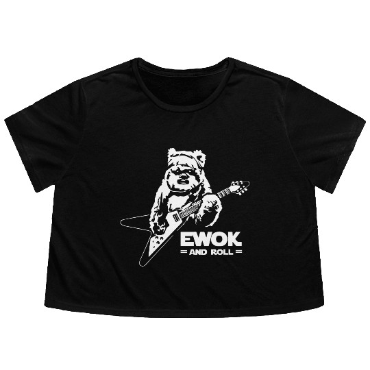 New Ewok And Roll Guitar Funny Flowy Cropped Tees
