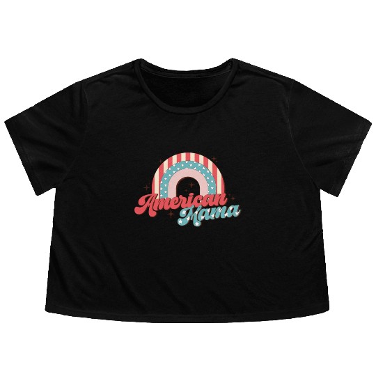 American Mama, Independence Day Flowy Cropped Tees
