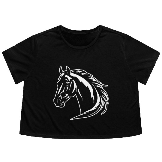 Horse Equine Pony Flowy Cropped Tees