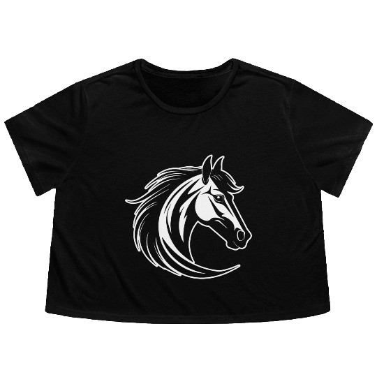 Horse Equine Pony Flowy Cropped Tees