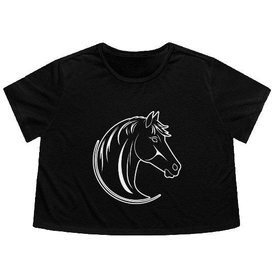 Horse Equine Pony Flowy Cropped Tees