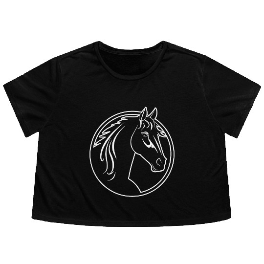 Horse Equine Pony Flowy Cropped Tees