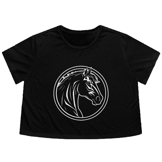 Horse Equine Pony Flowy Cropped Tees