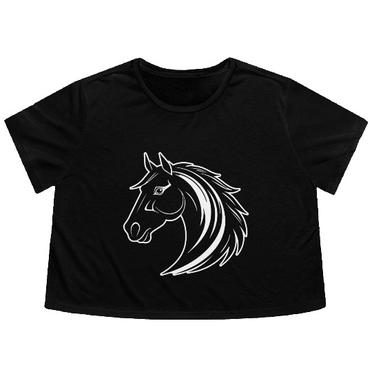 Horse Equine Pony Flowy Cropped Tees